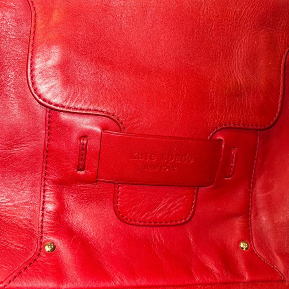 Kate Spade VINTAGE RED BUCKET Tote SATCHEL HOBO TOTE PURSE ORIGINAL - Picture 5 of 16